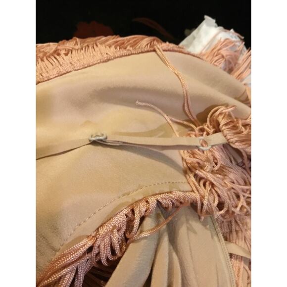 Haute Hippie Peach Rayon/Silk Fringe Flapper DRESS Roaring 20s/Gatsby Sz XS - Picture 9 of 9